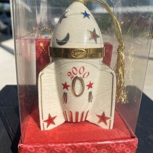 Vintage Lenox Commerative Christmas Ornament 2000 Rocket Time Capsule EUC w/box